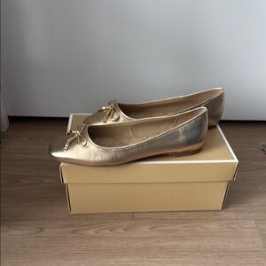 MICHAEL Michael Kors Gold Flats with Bow Detail